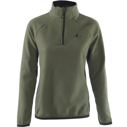 Lagundo fleece-pulli til damer - grøn/sort