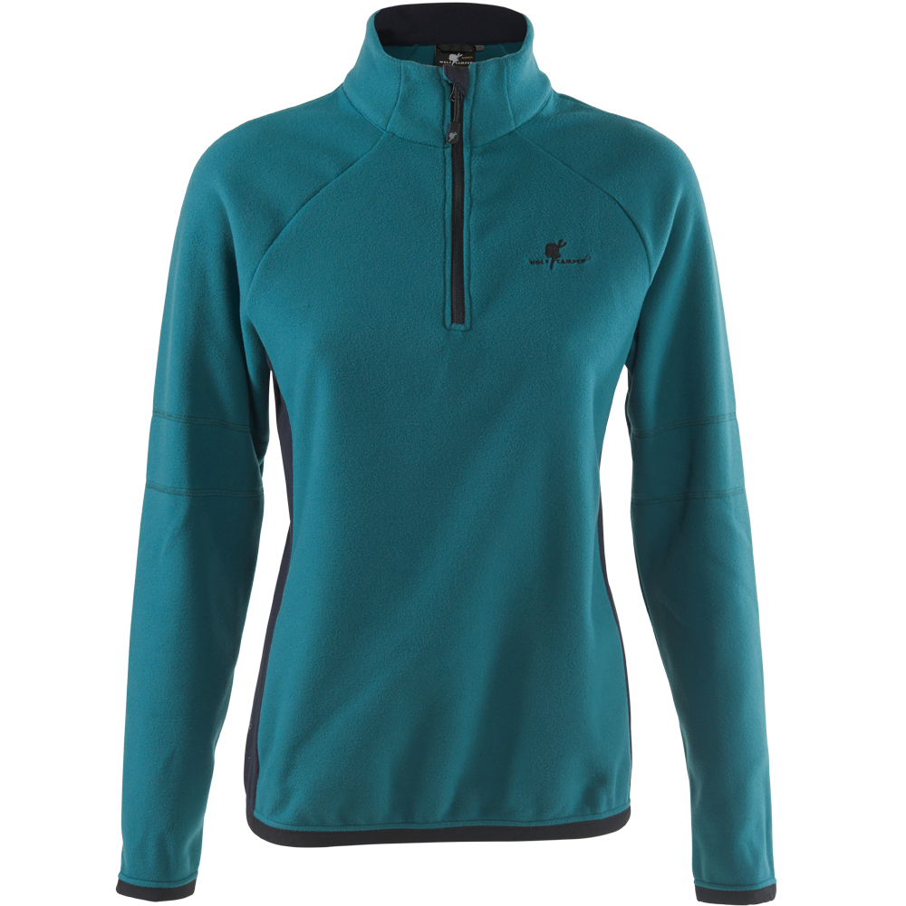 Lagundo fleece-pulli til damer - turkis/sort