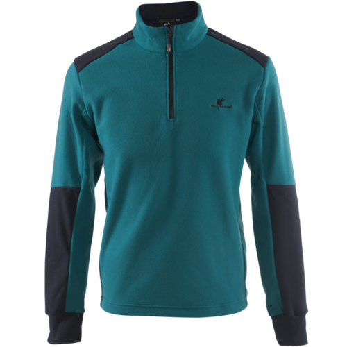 Pemota fleece-pulli til herrer - turkis/sort